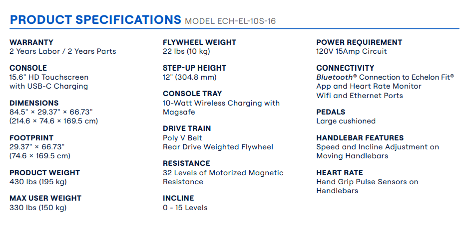 Echelon Ellipse Pro Rear Drive Elliptical – 16” Touchscreen | Pre-Order Now (Limited Stock, Ships in 12–16 Weeks)