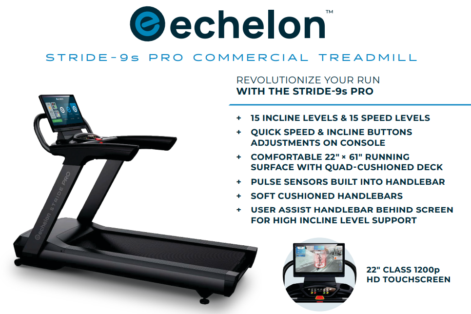Echelon Stride 9s Pro (22” Touchscreen) - Luxury Home Fitness