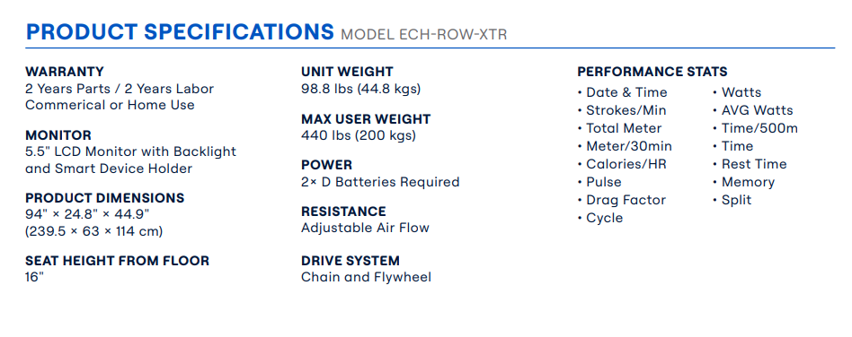 Echelon Air Rower Pro - Luxury Home Fitness