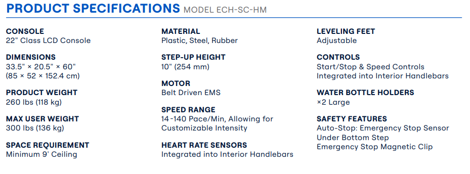 Echelon Summit Pro Stairmill – LED Console | Pre-Order Now (Limited Stock, Ships in 12–16 Weeks)