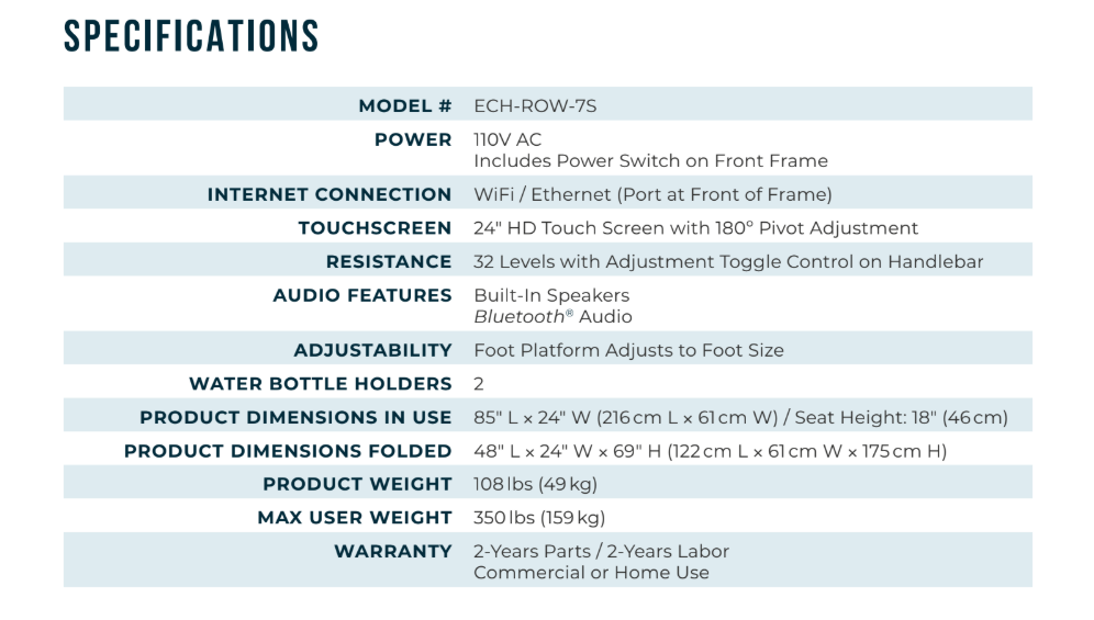 Echelon Row-7s - Luxury Home Fitness