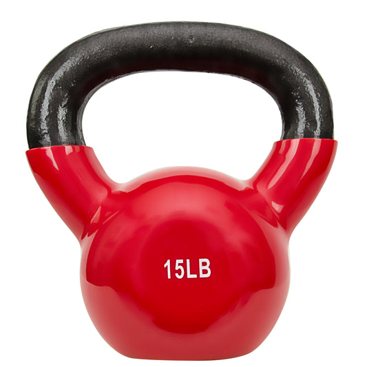 Sunny Health & Fitness Vinyl Coated Kettle Bell - 15Lbs
