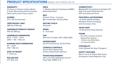 Echelon Stride-10s Pro Treadmill – 22” Touchscreen | Pre-Order Now (Limited Stock, Ships in 12–16 Weeks)