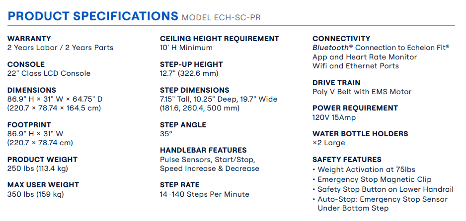 Echelon Summit Pro (LED Version)